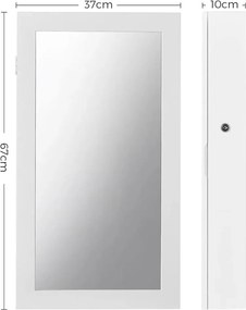 Ścienna biała szafka z lustrem na biżuterię Z3-C56