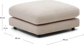 Beżowy podnóżek z tkaniny szenilowej Gala – Kave Home