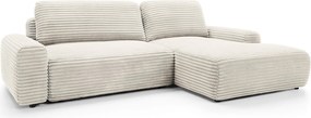 Masseno Narożnik OSSO z funkcją spania i pojemnikiem na pościel Narozniki L, Rozkładana sofa - Kremowy, AMBIENCE 02