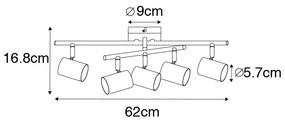 Inteligentna lampa sufitowa czarny kwadrat z 5 Wifi GU10 - Jeana Nowoczesny Oswietlenie wewnetrzne