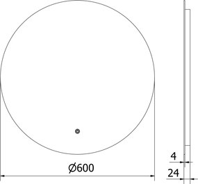 Mexen Erg lustro łazienkowe podświetlane, okragłe 60 cm, LED 6000K, antypara - 9823-060-060-611-00