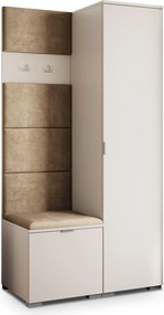 Masseno Garderoba LORI 95/181/51 cm Nowoczesna Szafa do Przedpokoju Kaszmir, MONOLITH 09 (Beżowy)