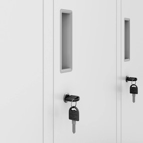 Szafa socjalna BHP ubraniowa 10-drzwiowa biała: BARTEK 1360 x 1720 x 450 mm