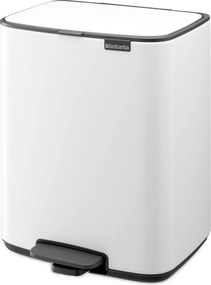 Biały stalowy kosz na śmieci z pedałem 12 l Bo – Brabantia