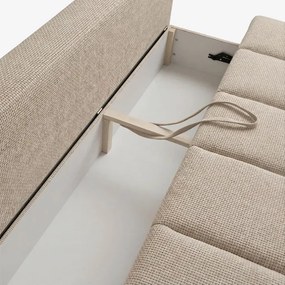 Sofa z Funkcją Spania SARIA Beżowa Szenil Nowoczesna