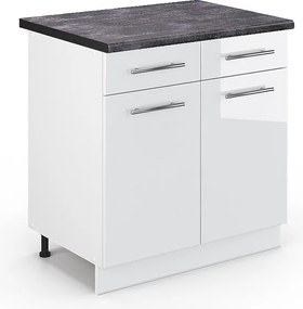 Szafka dolna do kuchni biały wysoki połysk 80x60x82 fame-line