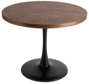 Stół Okrągły LINO 100 cm Dąb Rustykalny/Czarny Nowoczesny Loft
