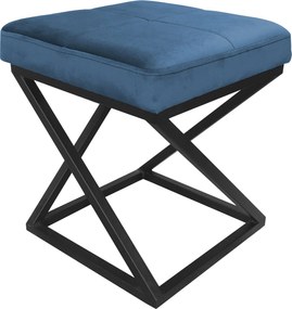 Pufa ZOA tkanina Welur loft ławka podnóżek metal : Kolor Stelaża - Czarny , Kolor tkaniny - VELVET - MG33, Typ tkaniny - Velvet