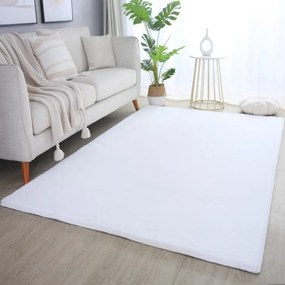 Dywan pluszowy Pouffy biały 160 cm x 230 cm