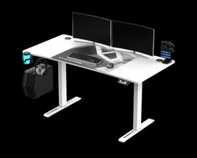 Biurko gamingowe LEVEL V2 LED białe ULTRADESK