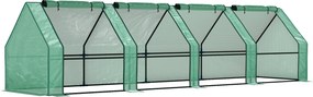 Outsunny Szklarnia z zamkiem błyskawicznym, mrozoodporna szklarnia foliowa ze stali 360 x 90 x 90 cm Zielona | Aosom PL