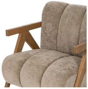 Brązowy fotel z tkaniny szenilowej Birch – Ixia