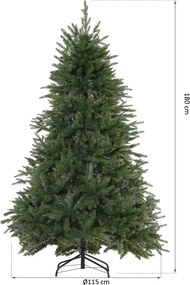 HOMCOM Sztuczna Choinka 1,8 m , Stojak Metalowy, PVC, Zielona | Aosom PL