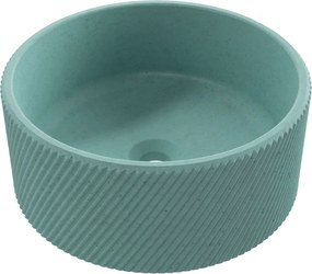 Umywalka betonowa nablatowa okrągła bez otworu na baterię 37 cm VIJA | różne kolory : Kolor - Turkusowy
