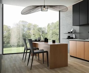 Wisząca lampa druciana kapelusz czarna E4-L87
