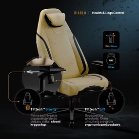 Fotel gamingowy materiałowy Diablo X-Eye Prime Normal Size, Broken Gold