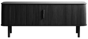 Czarna szafka pod TV w dekorze dębu 160x56 cm Cavo – Unique Furniture
