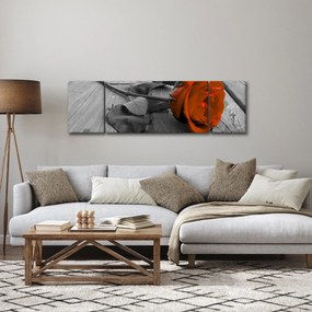 Obraz - Pomarańczowa róża (170x50 cm)