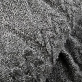 Szary koc dzianinowy 150x200 cm Cable Knit – Bianca