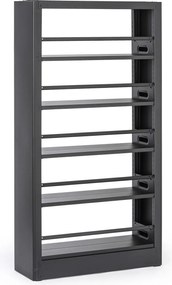 Metalowa biblioteczka, 1750 × 915 × 300 mm, czarna, zmontowana
