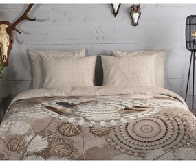 Brązowa flanelowa pościel jednoosobowa 140x200 cm Ringhda – HIP