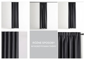 Ciemnoszara zaciemniająca zasłona termiczna 140x245 cm Pleat – Restilo
