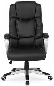 Fotel Biurowy Gabinetowy Obrotowy BRAVO Czarny Ekoskóra Nowoczesny