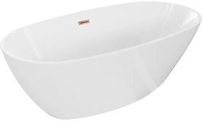 Mexen Eris wanna wolnostojąca 180 x 95 cm, biała, przelew różowe złoto - 53441809500-60