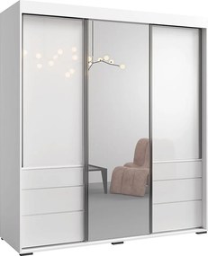 Szafa przesuwna z lustrem Torino 3D1L 180 Biała (lacobel)