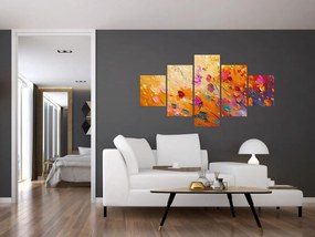 Obraz - Malowanie kolorowych kwiatów (125x70 cm)