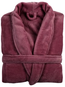 Bordowy szlafrok z mikropluszu w rozmiarze L/XL Cosy – Tiseco Home Studio