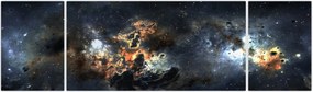 Obraz - Wszechświat z mgławicą (170x50 cm)