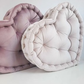 Welurowa pufa w kształcie serca