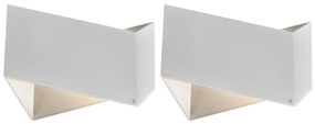 Zestaw 2 designerskich lamp ściennych białych - Fold
