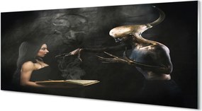 Szkło do Kuchni na Ścianę Kobieta jako Cień Nocy