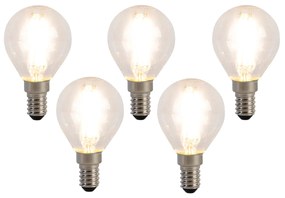 Zestaw 5 żarówek LED E14 Filament P45 4W 470 lm 2700K
