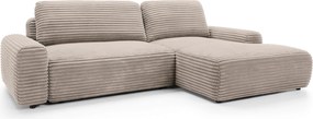 Masseno Narożnik OSSO z funkcją spania i pojemnikiem na pościel Narozniki L, Rozkładana sofa - Beżowy, AMBIENCE 04