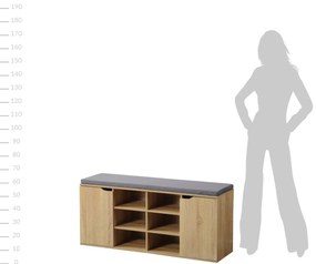 Szafka na buty z siedziskiem, 103 x 30,5 x 48 cm