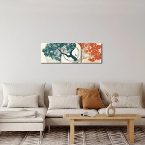 Obraz – Drzewo pełne energii (z zegarem) (90x30 cm)
