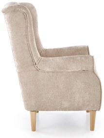 Fotel wypoczynkowy klasyczny uszak HERMES beżowy tkanina MARKOS 14-#3