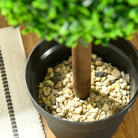 HOMCOM Sztuczne Rośliny, Zestaw 2 Bukszpanów, 90 cm Roślina Sztuczna, Drzewko Dekoracyjne do Wnętrz i na Zewnątrz, Zielony