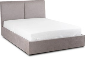 Łóżko Tapicerowane 140x200 cm MARSYLIA ze Stelażem i Pojemnikiem Dwuosobowe Szare