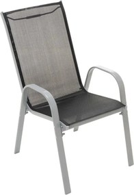 Zestaw 2x ogrodowe krzesło do układania w stos z wysokim oparciem