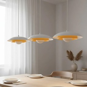 Skin 3 WH biało-pomarańczowa lampa wisząca nowoczesna, oświetlenie stołu w kuchni