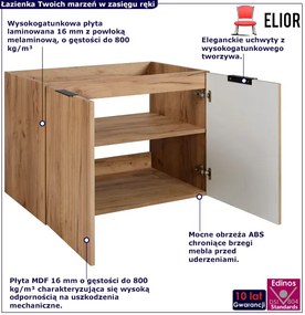 Szafka łazienkowa dwudrzwiowa 80 cm dąb craft złoty R9-C85