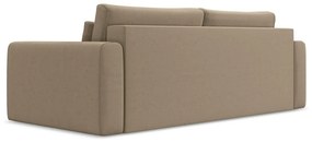 Jasnobrązowa aksamitna rozkładana/ze schowkiem sofa 238 cm Kapua – Makamii