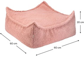Różowy dziecięcy worek do siedzenia z materiału bouclé Square – Wigiwama