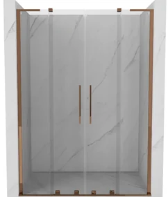Mexen Velar L Duo drzwi prysznicowe rozsuwane 140 cm, transparent, różowe złoto - 871-140-003-02-60