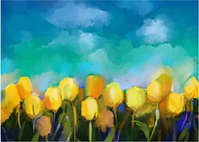 Obraz żółtych tulipanów (70x50 cm)