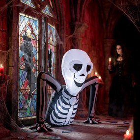 Outsunny Nadmuchiwany szkielet na Halloween wychodzący z ziemi, z lampkami LED, straszna dekoracja do wnętrz i na zewnątrz | Aosom PL